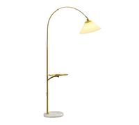 GWJKG Corner Fishing Iron with Shelves Pleated Fabric Lampshade Standing Lamp Bedroom Study Light Floor Lamps for Living Room