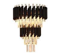 GWJKG Crystal Nordic Wall Lumière, lumières Noir Elef Echangant luminaires Avec Ombre en Cristal Transparent, Lampe murale intérieure for Salle de Chevet Salon Color 3