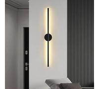 GWJKG Dimmable Aluminum Wall Mounted Strip Light Bedroom Living Room Long Linear Lamp for Corridor Stairs Black 80cm