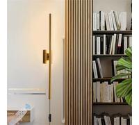 GWJKG Dimmable Black Remote Control for Living Room and Bedroom Long Strip Aluminium Wall Lamp with Gold 100CM