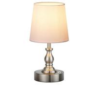 GWJKG Dimmable Cordless Touch Table Lamp, Rechargeable Battery Powered, 3 Levels Brightness, Patio, Restaurant Suitable for Living Room, Dormitory, Office,(Brushed Nickel)