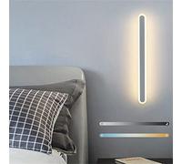 GWJKG Dimmable Light Fixture for Bedroom Living Room Balcony Hotel Corridor Color Adjustable Long Strip Wall Lamp with Up and Down Grey 100cm 48W