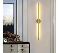 GWJKG Dimmable Light Fixture for Bedroom Living Room Corridor Stairs Aluminum Wall Mounted Strip Lamp in Gold Finish (80cm)