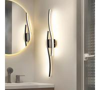 GWJKG Dimmable Wall 18W Gold Linear Light Fixture for Bedroom, Living Room, Bathroom, Hallway - 80cm Metal Mount Dressing Table Mirror