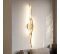 GWJKG Dimmable Wall 80cm Gold Linear Light Fixture Bedroom, Living Room, Bathroom, Hallway 18W Metal for Dressing Table & Mirror Decor