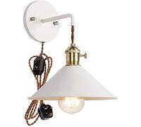 GWJKG Dimmable Wall Light with Cable and Dimmer White Candle for Bedside Lamp or Bathroom Vanity Lights