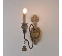 GWJKG Distressed White Farmhouse Wall Lamp 2-Light Candle, Antique Mid Century for Bedroom, Living Room, Bathroom Kitchen - Rustic French Country Decor