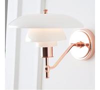 GWJKG Double Wall Lamp with Socket Iron Art and Glass Shade for Dressing Bedroom Living Room Corridor Villa Terrace Garden Balcony Rose Gold Color