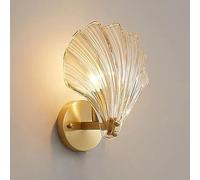 GWJKG Elegant Amber Crystal, Brass Base Lamp, Wall Fixture for Bedroom, Living Dining Room, Corridor, Hallway Decor