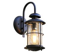 GWJKG extérieure, LED Porches Haut Down Lights Lumières Extérieur Classic Black Outdoor Wall Lampe murale Avec bulbe E27, lampes murales extérieures for Porte, Rue, Balcon IP65