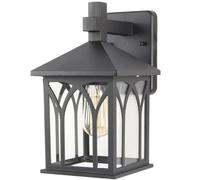 GWJKG Exterior Waterproof Patio Lanterns Porch Sconces Outdoor Square Light Fixtures Mounted Lighting with Clear Glass Shades E26/E27 Socket Wall Lamps for House Front Door Garage