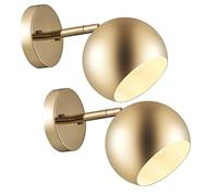 GWJKG Gold Sconces Set of 2 with Remote Control Battery Operated Dimmable Light Fixtures Easy Installation Ideal for TV Wall Farmhouse Bedside Reading