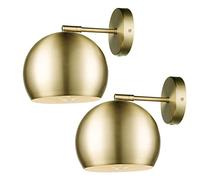 GWJKG Gold Sconces Set of 2 with Remote Control Dimmable Battery Powered Lamp Fixtures Easy Installation. Perfect for TV Wall Farmhouse and Bedside Reading Light.