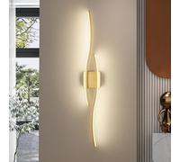 GWJKG Gold Wall Light Fixture 18W Dimmable Dressing Table Lamp for Bedroom, Living Room, Bathroom Hallway - 80cm Linear