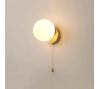 GWJKG Hand-Braided Brass Wall with Globe Shade, Wired Pull and for Farmhouse or Living Room