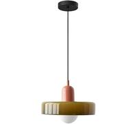 GWJKG Hanging Light Fixture Mid Century Glass Pendant Colorful Dome - Adjustable Iron Chandelier Compatible with Bedroom, Dining Room, Kitchen Island,Pendant Lighting Ceiling