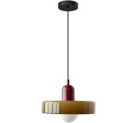 GWJKG Hanging Light Fixture Mid Century Glass Pendant Colorful Dome - Adjustable Iron Chandelier Compatible with Bedroom, Dining Room, Kitchen Island,Pendant Lighting Ceiling