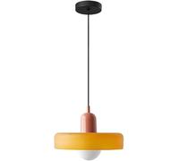 GWJKG Hanging Light Fixture Mid Century Glass Pendant Colorful Dome - Adjustable Iron Chandelier Compatible with Bedroom, Dining Room, Kitchen Island,Pendant Lighting Ceiling