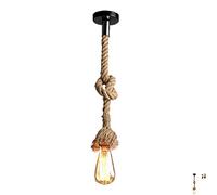 GWJKG Hemp Rope Pendant Retro Industrial Ceiling Lamp Wall, Socket Fixture for Restaurant, Bar, Cafe Meter Long, No Included, 1 Light