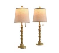 GWJKG Inch Farmhouse Table Lamp Set of 2 with Fabric Shade Bedside Reading Bedroom Night Light Suitable for Living Room, Dormitory, Office,(Sepia)