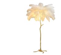 GWJKG Inch Resin Feather 35 Pieces Real Ostrich Feathers, Floor Lamp Bedroom and Office Suitable for Living Room, Dormitory, Office,(White)