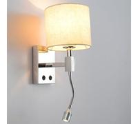 GWJKG Indoor Lamp with Linen Shade, Reading Light, Rustic Wall, Control, Bathroom Vanity Fixture, Perfect for Bedroom, Living Room, Hallway, Stairway.