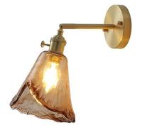 GWJKG Industrial Farmhouse 1 Amber Glass with Brass Base Indoor Wall Lamp and Pendant Light