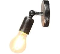 GWJKG Industrial Single Head E27 Light Up Down Attic Antique Wall Lamp Spiral Connector Indoor Lighting Fixture(Sweep Silver)