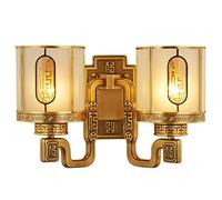 GWJKG Lampe en Cuivre Nouveau Style Applique murale Fond de Chambre à Coucher, éclairage Antique Chinois Appliques murales (Size : B)