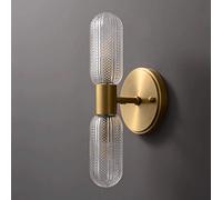 GWJKG Lampe Exquis Double Tête Lumière Style De Luxe Applique Murale Cuivre Avec Abat-Jour En Verre for Chambre Salle D'étude Bar Porte Restrant Appliques murales