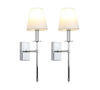 GWJKG Lampe Murale classiques Ensemble de 2 industrielles rustiques Avec abat-jour en Textile évasé murales Vintage for Bar allée intérieur extérieur Appliques