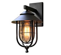 GWJKG Lampe Murale European Retro Beautiful Outdoor Waterproof Wall Glass Hampshade Metal Lamp Body, Balcony Terrace Aisle Lighting Decoration Luminaires extérieurs