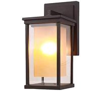 GWJKG Lampe murale European Style Chandelier IP44 Waterproof Pendant Light Die-Cast Aluminum Craft Hanging Lamp Glass Lampshade E27 Lighting Fixture Suitable for Balcony Corridor Courtyard Outdoor