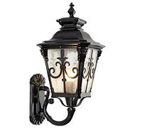 GWJKG Lampe murale LED Wall Weatherproof IP65 Light, E27 Socket Screen Lamp Outdoor Lace Path Paths Lawn Garden Pool Luminaires extérieurs Color : Black