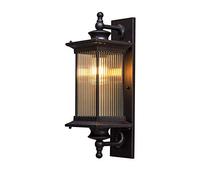 GWJKG Lampe murale Outdoor Lantern Exterior Fixture Oil Rubbed Bronze Rectangular Bubble Glow LED Wall Mount Light in Plain Black Finish with Clear Crystal Luminaires