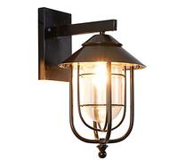 GWJKG Lampe murale Vintage Lamp Black Aluminum Outer Lamps, IP65 Waterproof Wall Light Outside/Inside Lights Outdoor Lighting for Garden, Garage, terraces, Warm White Lumina