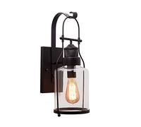 GWJKG Lampe murale Waterproof Hanging Fixture American Style Water Pattern Glass Chandelier Creative Metal Pendant Lamp Screw Mouth Suitable for Balcony Aisle Garden Outdoor Wall Light Luminair