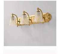 GWJKG Lampe Vanité Salle de Bain 3 lumières Rustique murale éclairage Avec abat-jour en verre Clair Porche Vintage Applique Chambre Salon Appliques murales