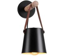 GWJKG LED Sconces Fixture, Mounted Bedside Wood Reading Lights Wall Lamp Industrial Bathroom, Sink Lighting for Bedroom Hallway Living Room Color Black