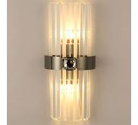 GWJKG Luxury Crystal, Stainless Steel Bathroom Lamp, Matt Gold Finish Hallway, Elegant Gold/Brown Wall Mount Fixtures for Home Décor