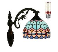 GWJKG Mediterranean Stained Glass Lights Inch Indoor Wall Mounted Fixture Bedrooms, Living Room, Hallway - Elegant Decorative for Home