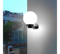 GWJKG Mid Century Acrylic White Globe Electric Outdoor Lanterns Waterproof IP65 Light for Front Porch Exterior Patio Garden Door Park Pathway Indoor/Outdoor Wall Mount Lamp