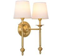 GWJKG Minimalist Fabric Lampshade for Children Bedroom Living Room Soft Light Eye Health Mounted Lights Single and Double Head Options Entryway Wall Night Decor.