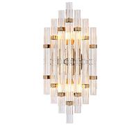GWJKG Minimalist Iron Forge Crystal Lamp - Luxe Nordique Chambre Éclairage, Appliques Murales