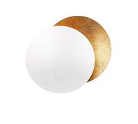 GWJKG Moon Concept Solar Eclipse Lamp Nordic Style Indoor Wall Light for Living Room Bedroom Aisle Stairs Hallway Round Gold Copper Sconces with White and Brass Finish