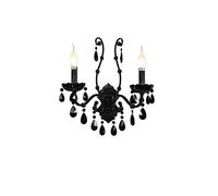GWJKG Murale Applique Cristal Noir, rétro française au Chevet de la Chambre Lampe en Fer Dans l'escalier Appliques murales