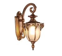 GWJKG Murale Sconces d'extérieur imperméables luminaires lumineux Noire Mate Avec Lampe verre lanternes rétro for Porte d'entrée de la Maison Appliques murales Color : A