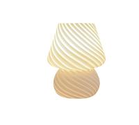 GWJKG Mushroom Shaped Retro Table Bedside Lamp Translucent Glass dimmable, Home Decoration, Bedroom nightstand Suitable for Living Room, Dormitory, Office,(Not-dimmable- white-1pack)