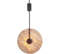 GWJKG Nature Alabaster Round Marble Mid Century Lamp Hardwired Vanity Light Fixture Indoor Wall Lighting for Living Bedroom Dining Room Hallway Stairs(Dark)