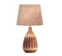GWJKG Nordic Ceramic Decorative Light Fabric Lampshade Bedside Desk Lamp Bedroom Table Lamps For Living Room Color Pink+Beige Size :